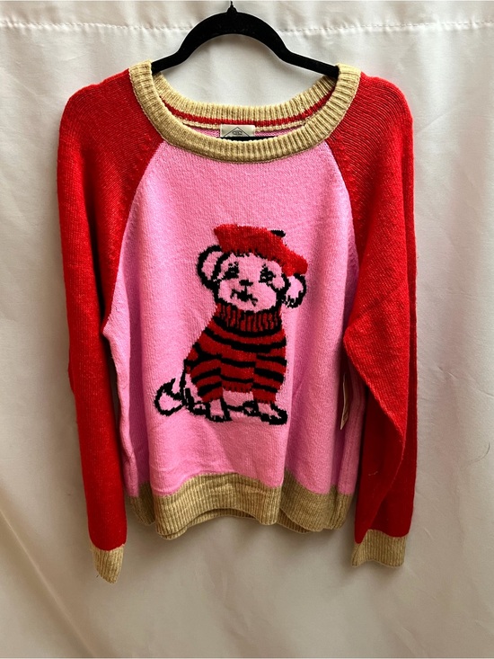 St. John's Bay Sweaters - St. John’s Bay Dog Graphic Sweater Women’s XXL Pink Red Knit Pullover NWT Cute